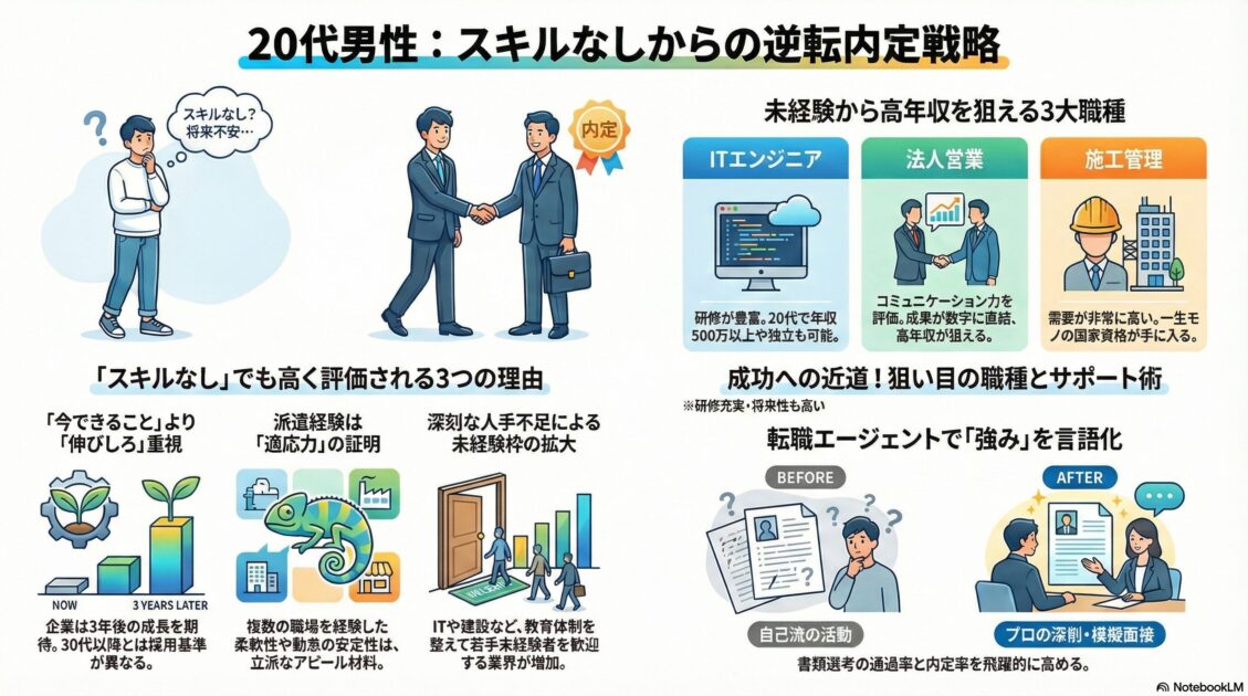 「スキルなし」の20代男性でも転職できる理由