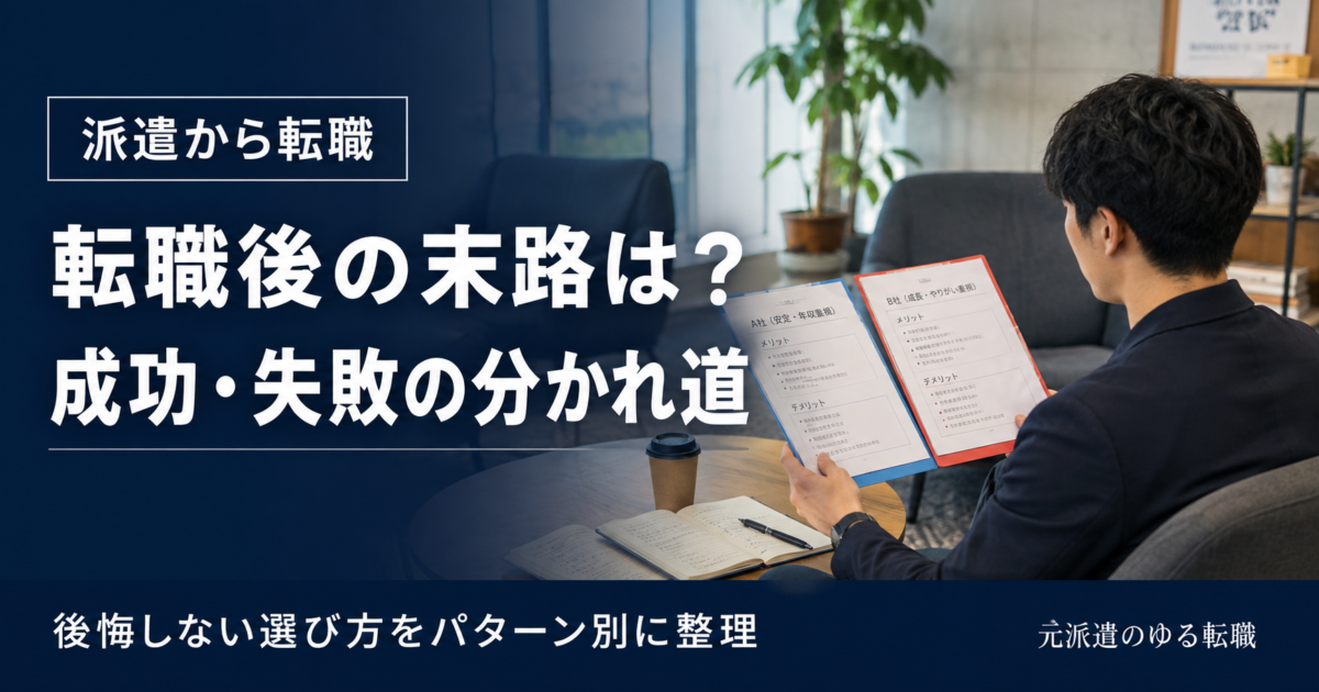 派遣から転職した人の末路とは？成功と失敗パターンから学ぶ後悔しない選び方！